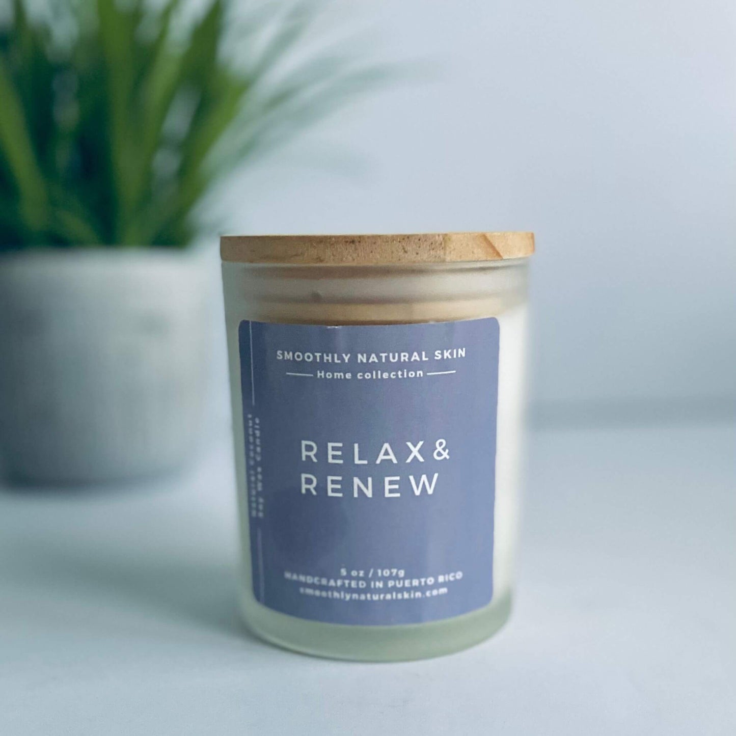 Relax & Renew Soy Wax Candle – Calming Lavender, Citrus & Woodsy Blend for Aromatherapy