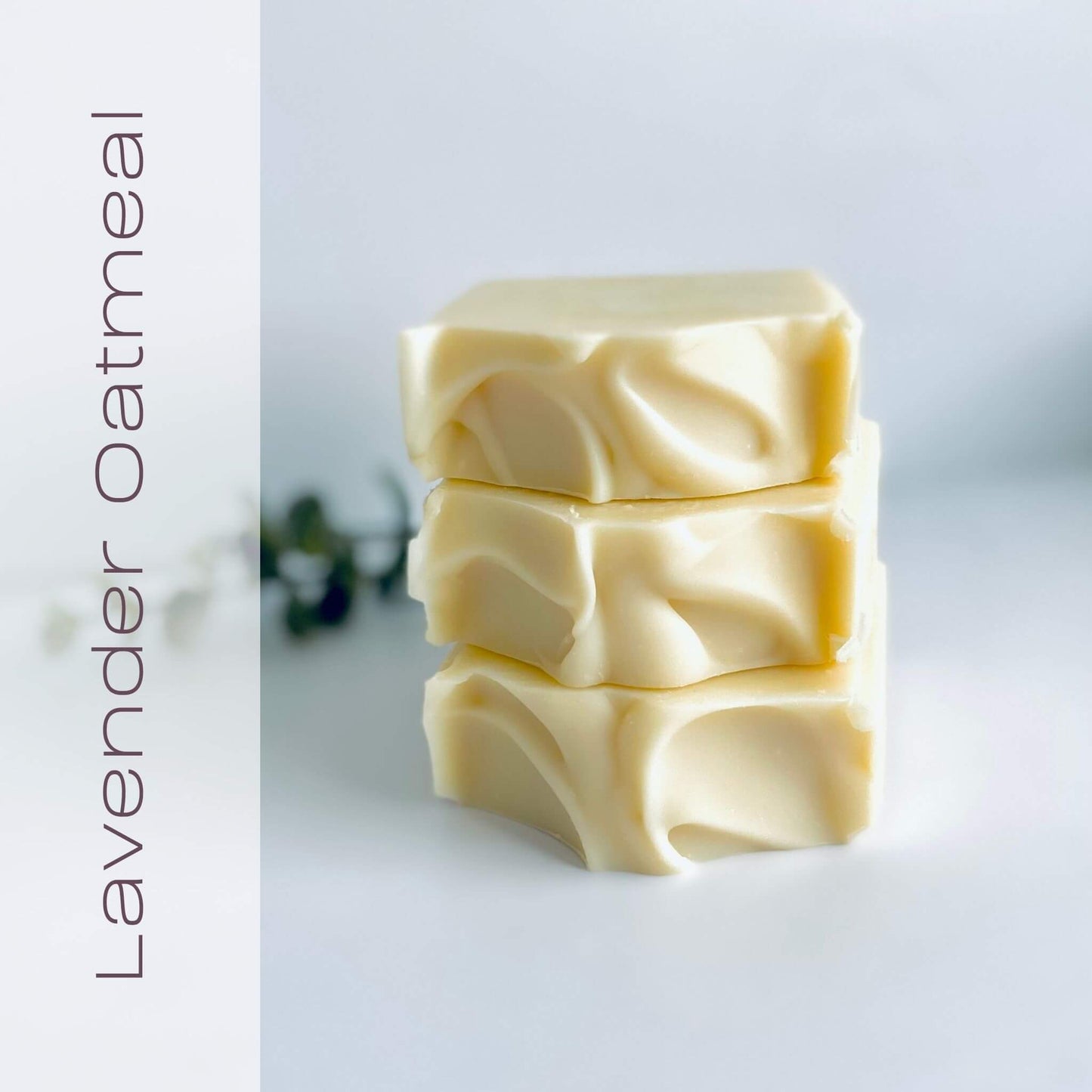 Natural lavender oatmeal soap bar for sensitive skin – calming handmade soap with exfoliating oats and soothing lavender essential oil