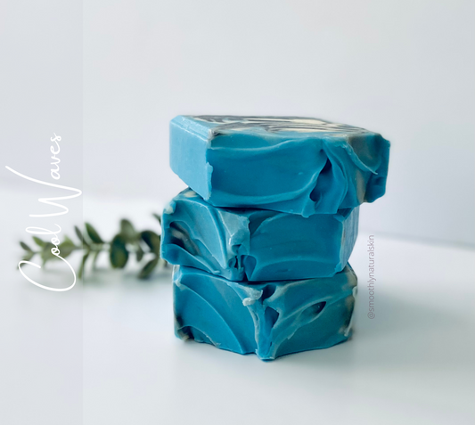 Our Cool Waves Soap has aromatic notes of mint and lavender with the seductive undertones of amber as the perfume develops. This masculine soap has the perfect balance of sexiness, and freshness.