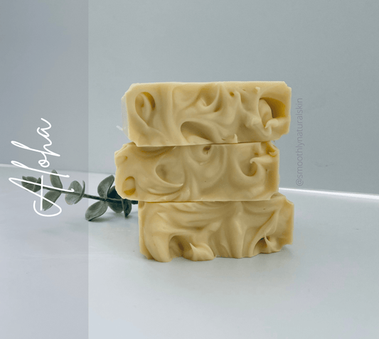 Aloha soap, is a tropical delight that combines sweet coconut and juicy island fruits (Coconut, Peach, Orange, Pear, Pineapple and Raspberry) with jasmine flower.