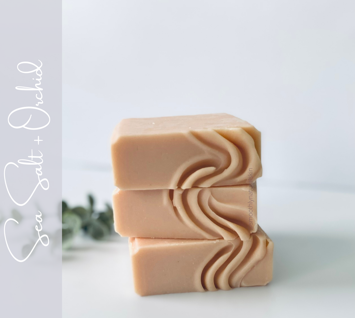 Sea Salt + Orchid soap has an amazingly fresh aquatic fragrance with top notes of juicy pink grapefruit, salt water mist, and citron zest, followed by middle notes of beach lily, lotus blossom, and sea grass; sitting on well-rounded base notes of sun bleached driftwood, amber sand, and magnolia blossoms. 