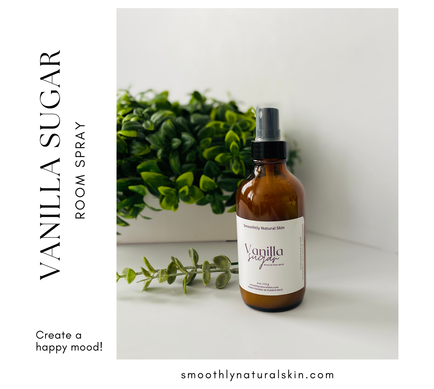 This Vanilla Sugar room spray has a warm vanilla aroma with a musky back note. A Best Seller!