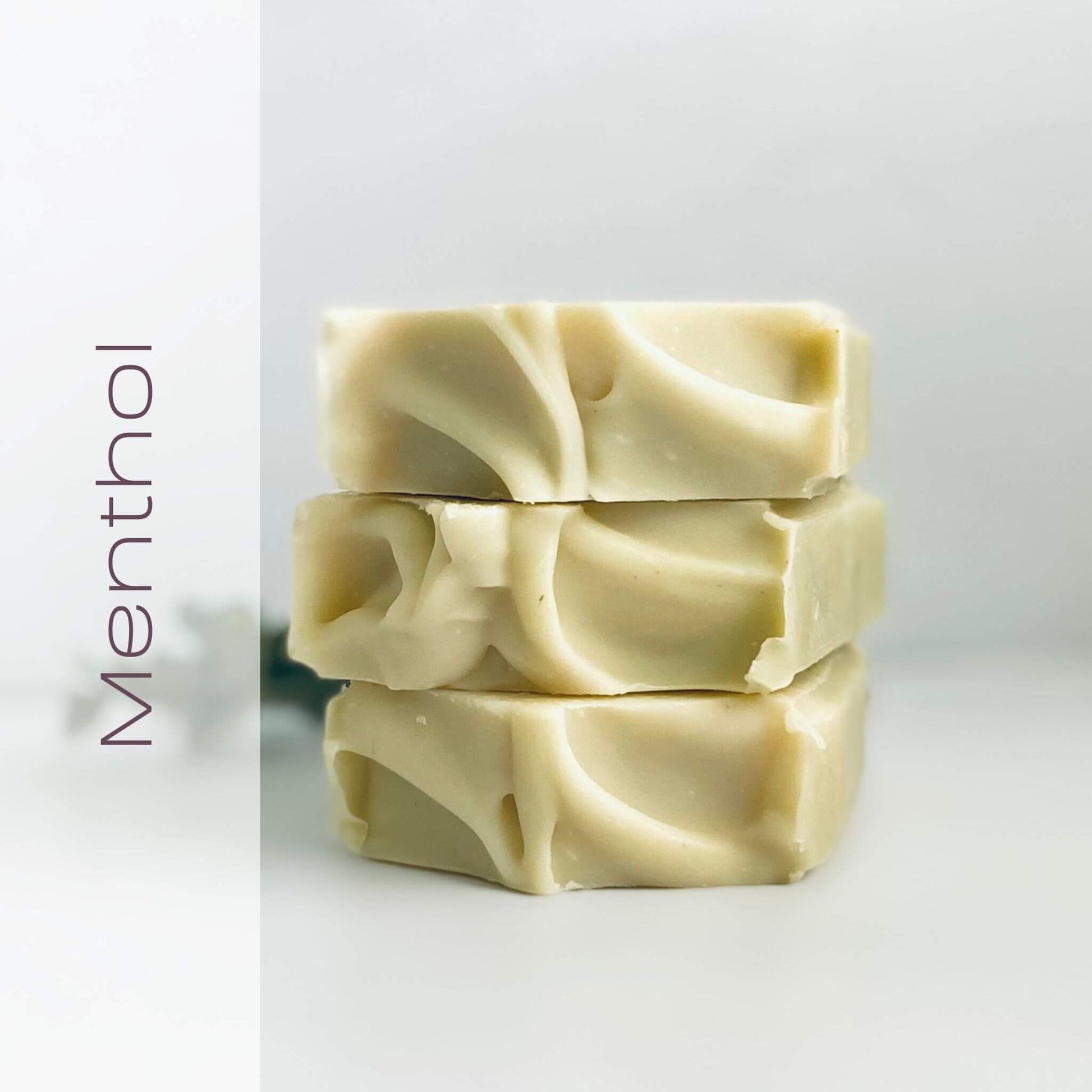 Handmade fragrance-free menthol soap bar with French green clay for sensitive skin – vegan and natural skincare