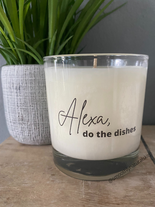 Alexa, do the dishes candle, is a perfect gift for you, mom, sister or that special friend.  Smoothly Natural Skin
